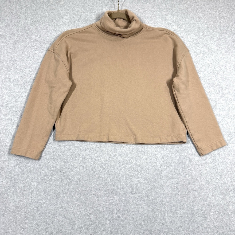 Everlane Top Womens XS Organic Cotton Turtleneck Sweatshirt Pullover Athleisure